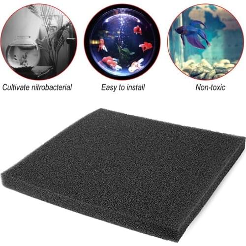 50cmx12cmx2cm/50x50x2cm Black Filtration Foam Aquarium Fish Tank Biochemical Filter Sponge Pad Skimmer Softness Desig