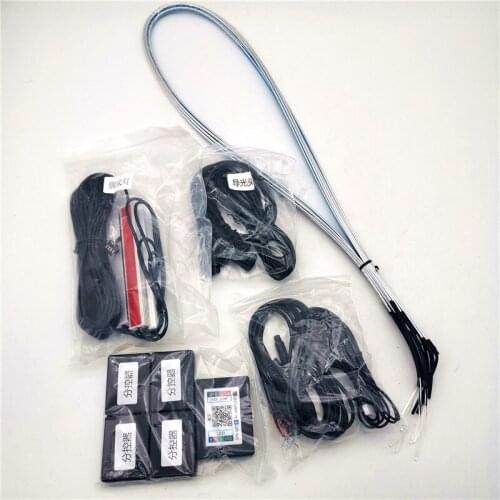 9Pcs Wireless Thread-free Ambient Light Car Atmosphere Light Lamp Foot lamp APP Control 64Colors Acrylic Strips