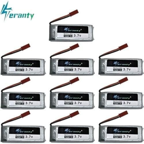 900mah 3.7V Rechargeable Battery For X5 X5C 8807 8807W A6 A6W M68 Rc Drone Spare Part Accessories 3.7v lipo battery 752560 10pcs
