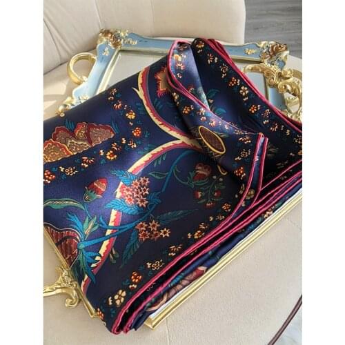 Real Silk Large Square Scarf Women Fashion Scarfe thick satin Soft 100% silk scarf ladies shawl Spring Autumn 140 cm 16 Mm