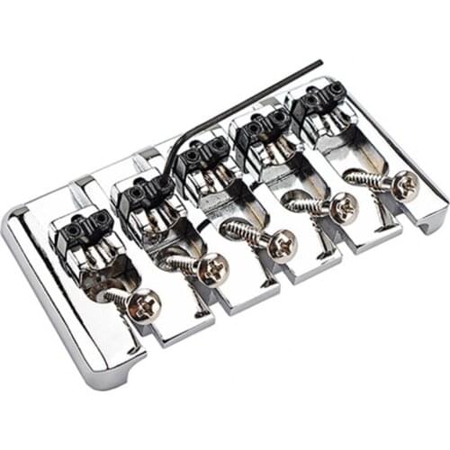 Bass Guitar Bridge Anti-rust Replacement Metal Wear-resistant 5 String Fixed Saddle Bass for Beginner Guitar Bridge Anti-rust