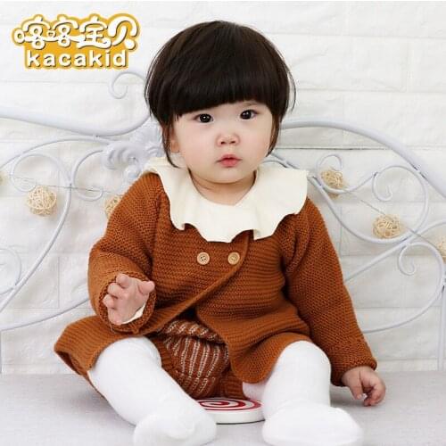 Baby Knitted Clothes Spring Autumn Long Sleeve Sweater Shorts Knitted Cardigan Coat Baby Boys Girls Clothes Photography