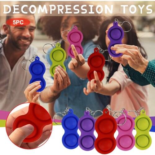 1-5pcs Simple Dimple Fidget Toys Patterned Solid Color Stress Relief Kids Baby Toys Adult Keychain Educational Toys антистресс P