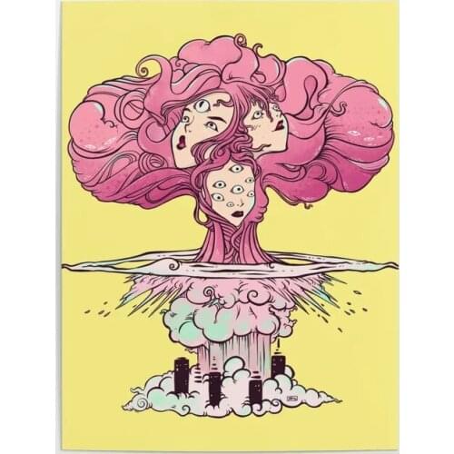 Hd Prints Picture Wall Artwork Modular Mushroom Cloud Painting Poster Atomic Canvas Living Room Bomb Girls Home Decoration Frame