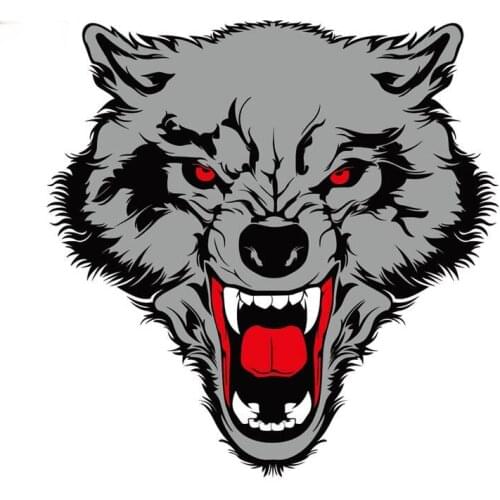 Classic Fashion Cartoon Motorcycle Car Sticker Interesting Tribal Wolf Totem PVC Decoration Reflective Creative Decal,14cmX14cm