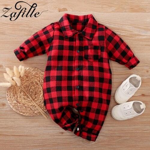 ZAFILLE Plaid Babys Rompers 2021 Clothes For Newborn Jumpsuit Overalls For Kids Baby Boys Girl Clothes Crawlers for kids