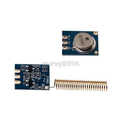 433MHz 100 Meters Wireless Module Kit ASK Transmitter STX882 + ASK Receiver SRX882 + 2Pcs Copper Spring Antenna