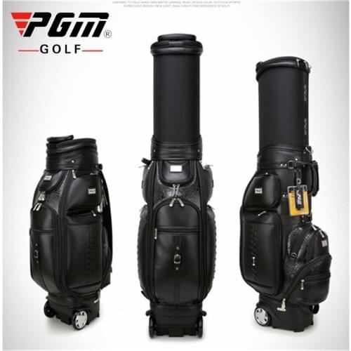 Multi-Functional Leather Golf Bag Retractable Golf Standard Bag With Lock Password Consignment Air Bags With Rain Cover D0482