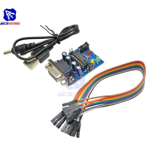 Diymore MAX232 RS232 to TTL Converter Adapter Module COM DB9 Serial Board ATMEGA16 LED Light Power RXD TXD for Arduino