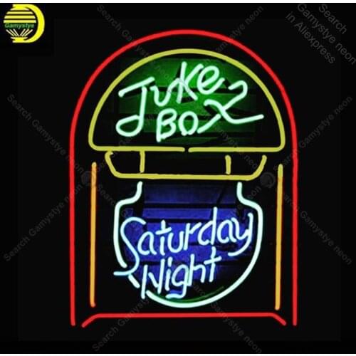 Saturday Night box Neon Light Sign Heart Real GlassTube Handcrafted Love Room Neon Light Signs lamp Gift Arts personalized neon