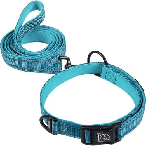 Nylon Reflective Dog Collar Adjustable Pet Dog Training Collars Soft Padded Breathable Comfy Collar for Small Medium Large Dogs