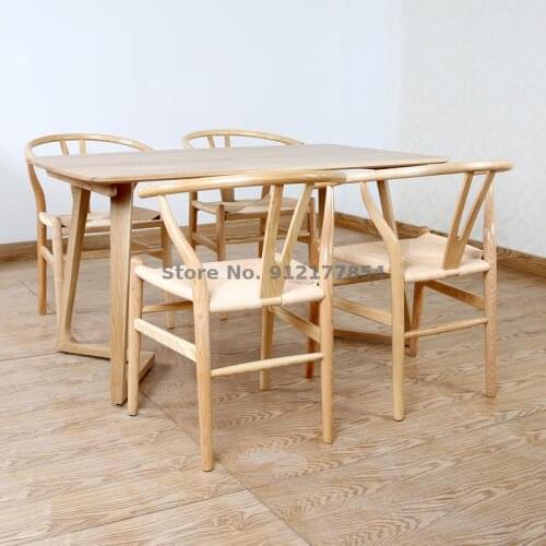 New Chinese Y Chair Beech Circle Chair Ash Nordic Solid Wood Dining Chair Log Light Luxury Simple Homestay Chinese Chair