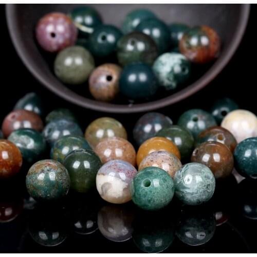 Wholesale Natural Indian Agates Stone Beads Round Loose Spacer Beads For Jewelry Making 4/6/8/10/12mm DIY Bracelet Handmade