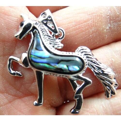 34*30MM Beautiful Abalone Shell carved the of horse PENDANT necklace D20