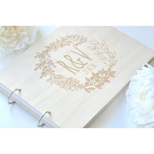 Personalize Floral wedding Guest Book Photo Guest Book photo album Sign in book wreath engagement Guestbook photo ablums