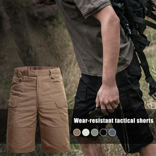 Hot Men Relaxed-Fit Work Short Multi-pocket Outdoor Daily Sport Casual Cargo Shorts DO2