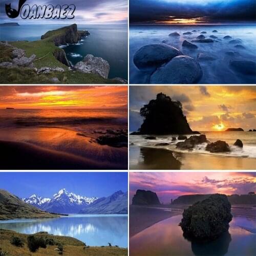 Simple Landscape Diamond Painting Sunset Snow Mountain Lake 5D Diy Wall Art Diamond Embroidered Mosaic Inlaid Room Decoration