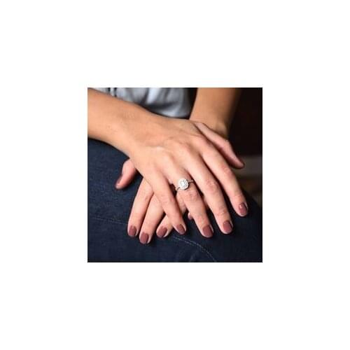 SembolGold White Gold Baguette Ring Double Row Fashion Women Jewelry Fashion Love Gift Women Nail Ring For Wedding Accessories