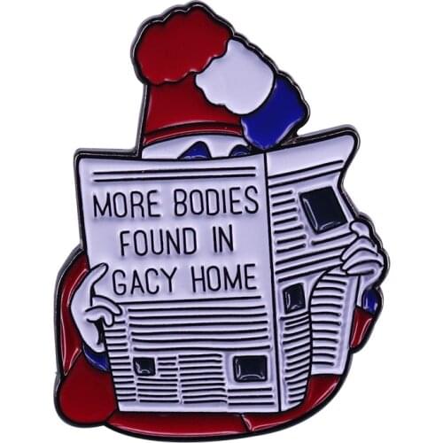 Serial Killer John Wayne Gacy Pogo the clown soft Enamel pin horror halloween gift