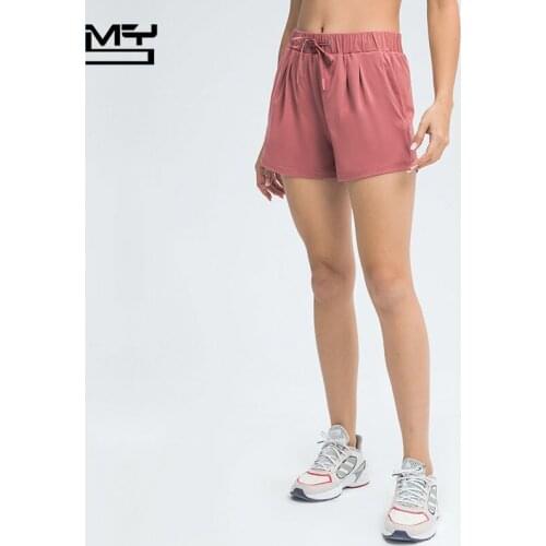 MYS YOGA SHORTS with Two Side Pocket Elastic Loose Casual Shorts Breathable Wear Running Sports Jogger Fitness GYM Pantalones