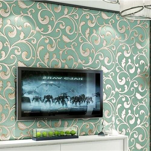 Beibehang Modern simple deerskin cashmere foaming process thick three-dimensional non-woven wallpaper TV background wall