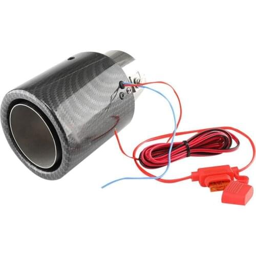 Universal Car Carbon Fiber Exhaust Muffler Tip Tail Pipe with Red/Blue LED Light насадка на глушитель выхлопные системы