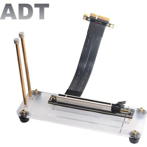 Riser PCI-E 3.0 GEN3 4x to 16X Riser Extension Cable x4 x16 PCI-E Graphics Card Vertical Kickstand Bracket GPU Holder & Standoff