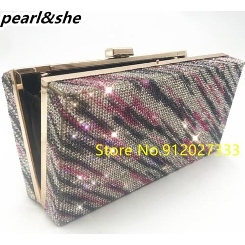 Evening Clutch Bag Diamond Mini Handbag Bridal Wedding Clutch Luxury Womens Purse Gold Silver Rhinestone Shoulder Bag