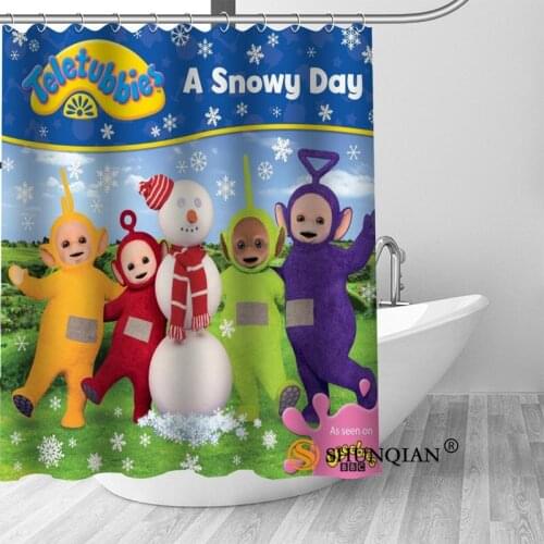 Teletubbies Bath Curtain 100% polyester Fabric Shower Curtain bathroom beautiful Bath decor Print your picture