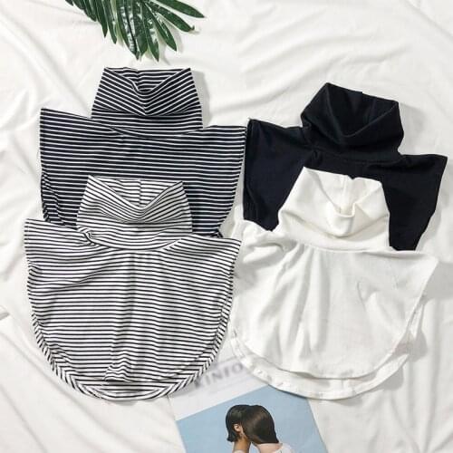 Cotton Fake Collar Striped Sweater Decoration Neck Guard Inner Blouse Detachable Shirt Collar Lapel Top for Women Clothes