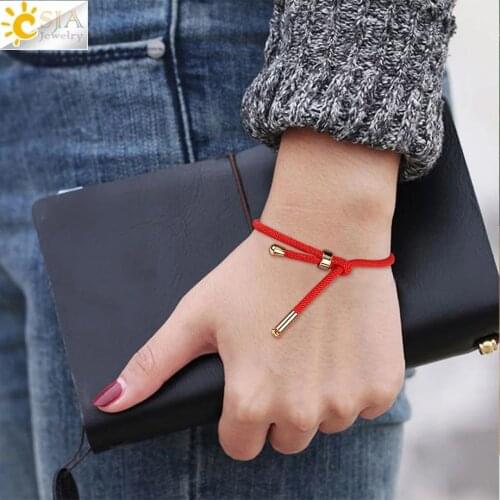 CSJA Red Bracelets for Lucky Rope Chain Friendship Femme Braided String Bracelet Pulseras Mujer Moda 2021 Lover Gift Women S512