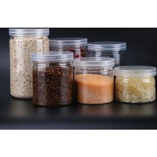 10 pcs 500ml Food Jar Transparent Kitchen Sealed Plastic Can Snacks Containers with Lid Organizer Box for Candy Cookies Tea