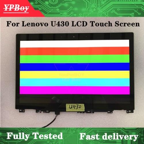 14" For Lenovo IdeaPad U430 U430P LCD Display Touch Screen Digitizer Assembly matrix With frame Fully Tested FHD 1920X1080