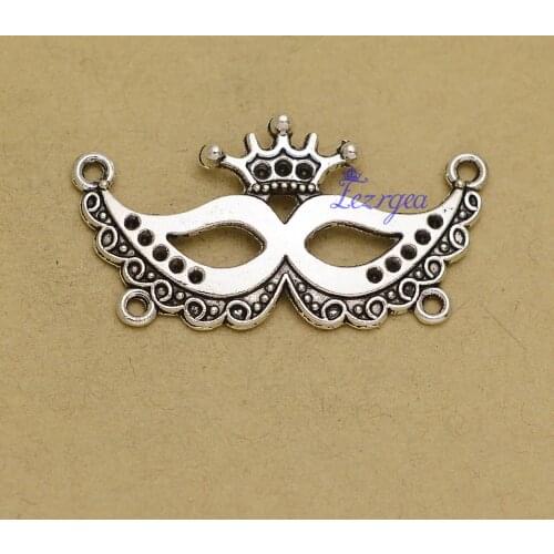 15pcs/lot--37x21mm, Antique bronze/silver plated Queen Mask charms,DIY supplies,Jewelry accessories