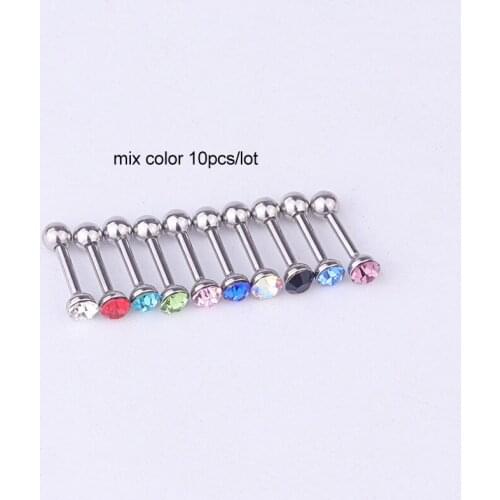1OPcs Hot Gift Colourful CZ Ear Cartilage Tragus Helix Piercing Bar Top Upper Stud Earring Tunnel Plugs Jewelry Women Girls