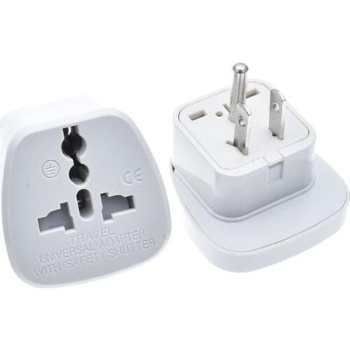 2PCS Universal Travel Adapter for USA, Worldwide Plug to US Nema 5-15P Plug,with Safety Door IEC Type B plug