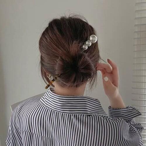 20pcs/lot Delicate Metal Geometric Disk Hairpins Pearl Hair Stick Headwear for Women Ball Head Hairpin Accessories