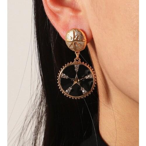 2021 trend Stud earrings Woman earrings COINS feeling restoring ancient ways eardrop personality drip stars the moon earrings