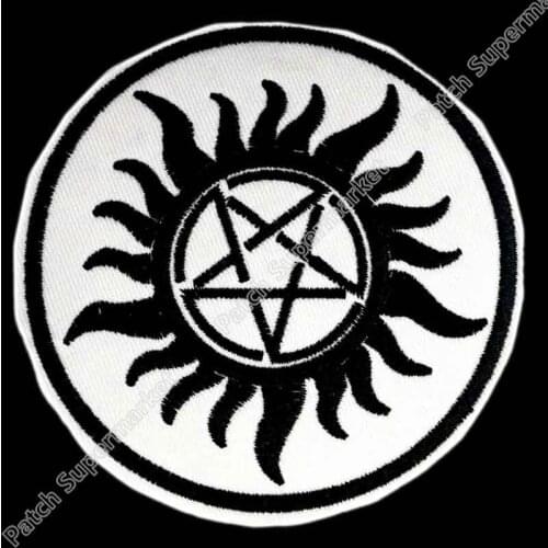 3" Supernatural Anti-Possession Tattoo MC JACKET BACK EMBROIDERED PATCH EMBLEM Biker Vest punk rockabilly applique iron on patch