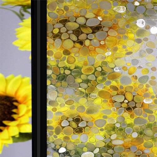 3D goose stone pattern electrostatic opaque decorative toning films living room bedroom bathroom office privacy glass PVC film