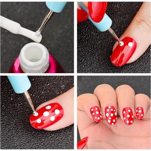 5 X 2 Way Pottery Clay Ball Styluses Tools Polymer Clay Sculpture Tool Nail Art Tools Silicone Color Shapers Dotting Tool