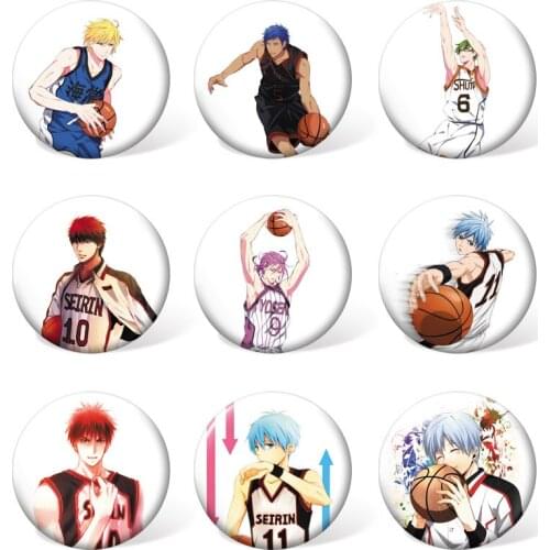 9pcs/set ) Colorful Anime Kuroko no Basket Badge Sunspot Basketball Kuroko Tetsuya Costume Brooch for Backpack Accessories