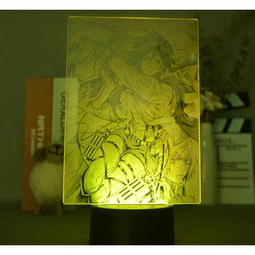 Acrylic 3D Lamp Attack on Titan Levi Ackerman Hange Zoe for Home Room Decor Light Child Gift Hange Zoe LED Night Light Anime