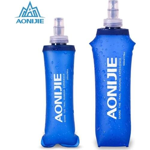 AONIJIE 250ml 500ml Sports BPA Free Collapsible Foldable Soft Water Bag Water Bottle Kettle Flask Hydration Pack Bladder