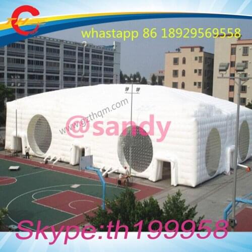Free air ship to door,20x10x5mH giant inflatable cube tent,large inflatable event tent,white inflatable marquee