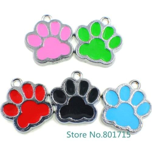 10pcs/lot Wholesale Enamel Cat Dog/Bear Paw Prints Rotating Lobster Clasp Key Chain Keyrings bag Jewelry Making as Gifts HC356