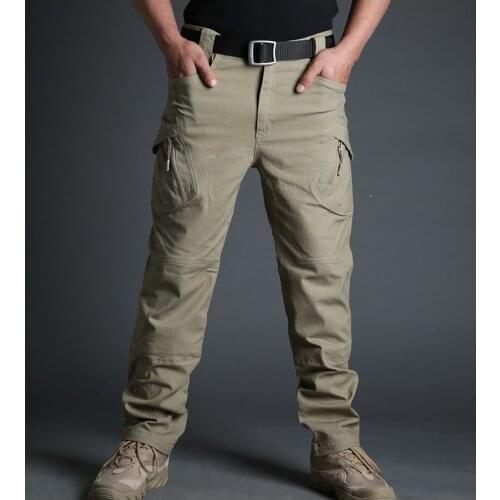 IX9 City Cotton Tactical Cargo Pants Men Combat SWAT Army Military Pants Man Many Pockets Stretch Flexible Casual Trousers