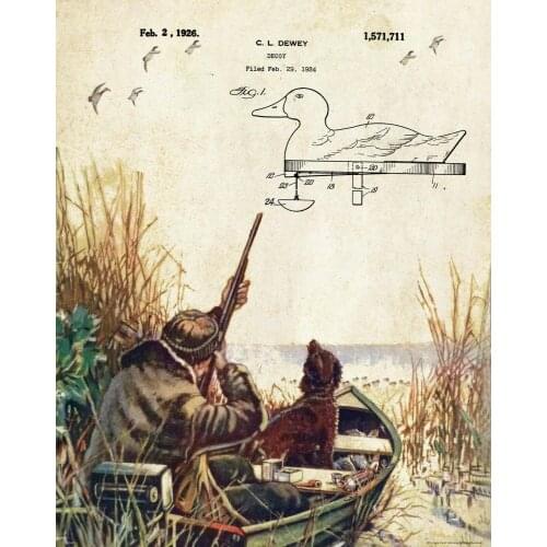 Duck Decoy Art print Silk poster Home Wall Decor