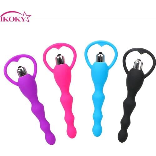 IKOKY Anal Beads Vibrator Prostate Massage Sex Toys for Women Silicone Butt Plug Sex Products Anal Plug Dildo