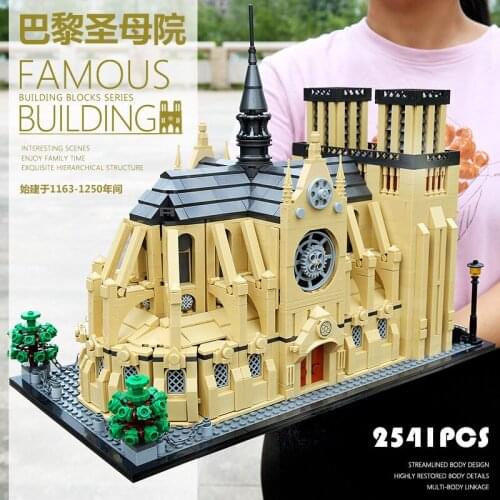 5210 Architecture NOTRE DAME CATHEDRAL of Paris Building Blocks Brick Classic Landmark Model Lepining Blocks Toys For Children